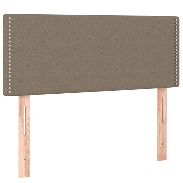 vidaXL Tăblie de pat cu LED, gri taupe, 90x5x78/88 cm, textil