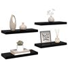 vidaXL Rafturi de perete 4 buc. negru extralucios, 60x23,5x3,8 cm, MDF