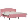 vidaXL Cadru de pat cu headboard Roz 180 x 200 cm Catifea
