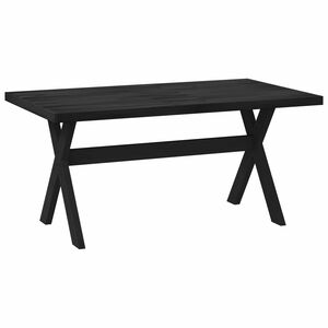vidaXL Masă de dining NOAIN 160 cm Lemn masiv de pin Negru