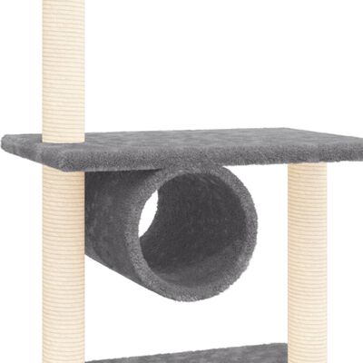 vidaXL Ansamblu de pisici, stâlpi din funie sisal, gri închis, 279 cm