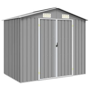 vidaXL Șopron de grădină, gri, 205 x 129 x 183, oțel galvanizat