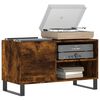 vidaXL Dulap pentru discuri stejar afumat 85x38x48 cm lemn prelucrat