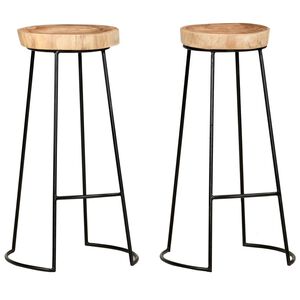 vidaXL Scaune de bar, 2 buc., lemn masiv de acacia