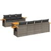vidaXL Set canapele de grădină cu perne, 8 piese, gri, poliratan