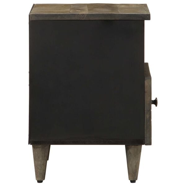 vidaXL Noptiere 2 buc Gri deschis 40x33x46 cm Lemn masiv de mango