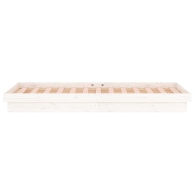 vidaXL Cadru de pat, alb, 90x190 cm, lemn masiv, single