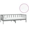 vidaXL Pat de zi cu saltea, gri, 90x200 cm, lemn masiv de pin