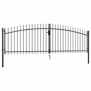 vidaXL Poartă de gard cu ușă dublă Woerden cu v&acirc;rf tip suliță 400x174,5 cm