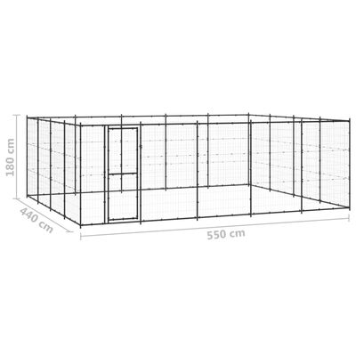 vidaXL Padoc pentru câini de exterior, 24,2 m², oțel