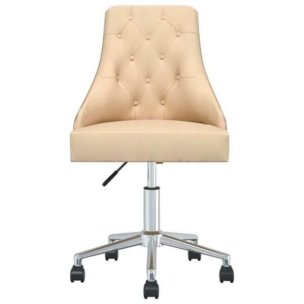 vidaXL Scaune de bucătărie pivotante, 4 buc., crem, material textil