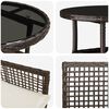 vidaXL Set de masă pentru grădină 3 pcs Maro Rattan poli
