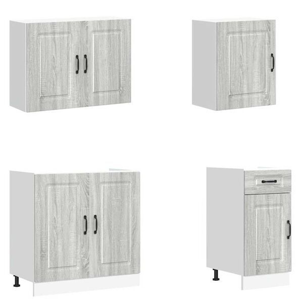 vidaXL Set de dulapuri de bucătărie 7 piese „Kalmar” lemn Sonoma gri