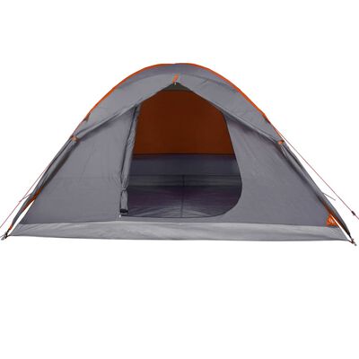 vidaXL Cort de camping cupolă 6 persoane, gri/portocaliu, impermeabil