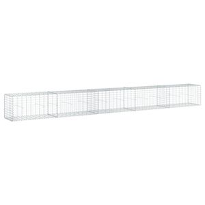 vidaXL Coș gabion cu capac, argintiu, 500x50x50 cm, fier galvanizat