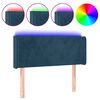 vidaXL Tăblie de pat cu LED, albastru &icirc;nchis, 93x16x78/88 cm, catifea