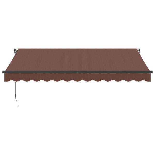 vidaXL Copertină retractabilă manual cu LED, maro, 350x250 cm