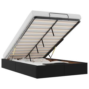 vidaXL Cadru de pat otoman fără saltea Negru piele artificială
