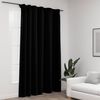 vidaXL Draperii opace, aspect de in, negru, 290 x 245 cm, cu c&acirc;rlige