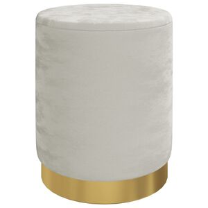 vidaXL Taburet depozitare rotund, gri deschis, catifea 31 x 37 cm