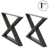 vidaXL Picioare pentru măsuță de cafea, 2 buc., antracit, 70x(42-43,3) cm, oțel