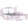 vidaXL Cadru de pat Maro și gri deschis 150 x 200 cm Lemn masiv de pin