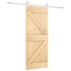 vidaXL Ușă glisantă Natural și Alb 85 x 210 cm Lemn de Pin Solid
