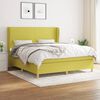 vidaXL Pat box spring cu saltea, verde, 180x200 cm, textil