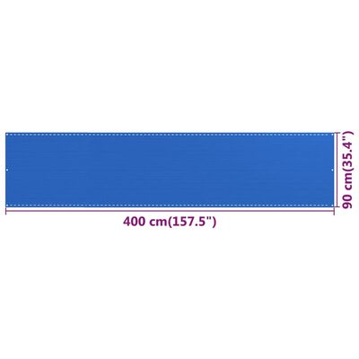 vidaXL Paravan de balcon, albastru, 90x400 cm, HDPE