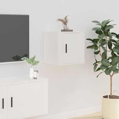 vidaXL Dulapuri TV montate pe perete, 2 buc., alb, 40x34,5x40 cm
