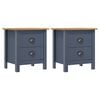 vidaXL Noptiere Hill, 2 buc., gri, 46x35x49,5 cm, lemn de pin
