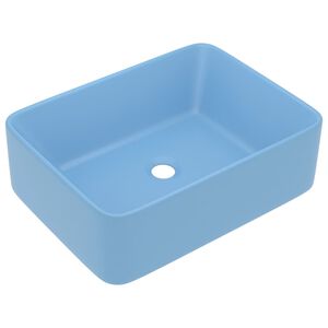 vidaXL Chiuvetă de baie lux albastru deschis mat 41x30x12 cm ceramică