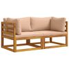 vidaXL 2 buc. Canapea coltar cu perne 100 % poliester Acacia solidă