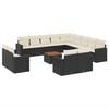 vidaXL Set mobilier de grădină cu perne, 14 piese, negru, poliratan