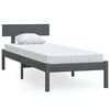 vidaXL Cadru de pat, gri, 100x200 cm, lemn masiv de pin