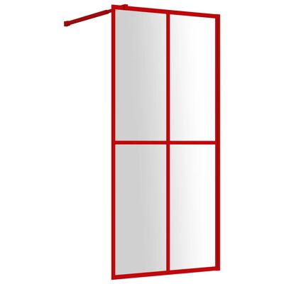 vidaXL Paravan duș walk-in, roșu, 80x195 cm, sticlă ESG transparentă