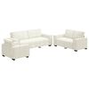 vidaXL Set de canapele cu perne, 3 piese, crem, catifea