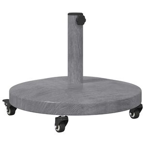 vidaXL Bază pentru umbrelă 24.8 kg Aspect de lemn gri &icirc;nchis Rotund