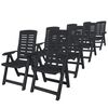 vidaXL Set mobilier de exterior, 9 piese, antracit, plastic