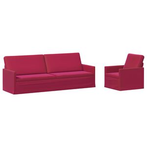 vidaXL Set de canapea 2 pcs Roșu Vin Catifea