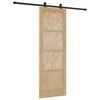 vidaXL Ușă glisantă Natural și Negru 73,5 x 211 cm Lemn masiv de pin