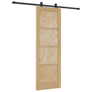 vidaXL Ușă glisantă Natural și Negru 73,5 x 211 cm Lemn masiv de pin