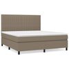vidaXL Pat continental cu saltea, gri taupe, 180x200 cm, textil