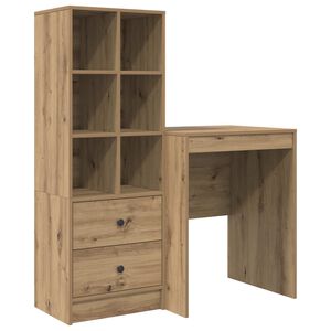vidaXL Birou Stejar Artizanal 105,5 x 50 x 127 cm 2 buc.
