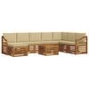 vidaXL Set canapea sectională cu pernă 9 pcs Natural și Bej