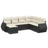 vidaXL Set canapele de grădină cu perne, 7 piese, negru, poliratan