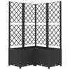 vidaXL Jardinieră de grădină cu spalier negru, 80x80x136 cm, PP