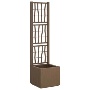 vidaXL Ghiveci de grădină cu trellis Maro 36 x 36 x 140 cm PP