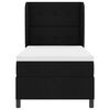 vidaXL Pat cu arcuri cu saltea cu headboard Negru 90 x 190 cm țesătură