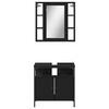 vidaXL Set mobilier de baie, 2 piese, negru, lemn compozit
